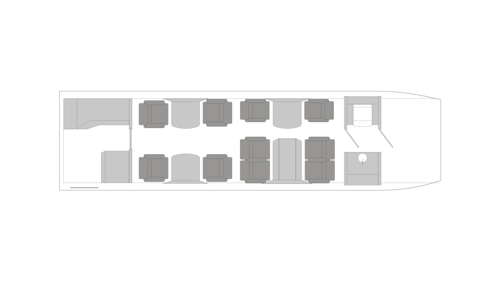 Falcon 2000 series cabin plan