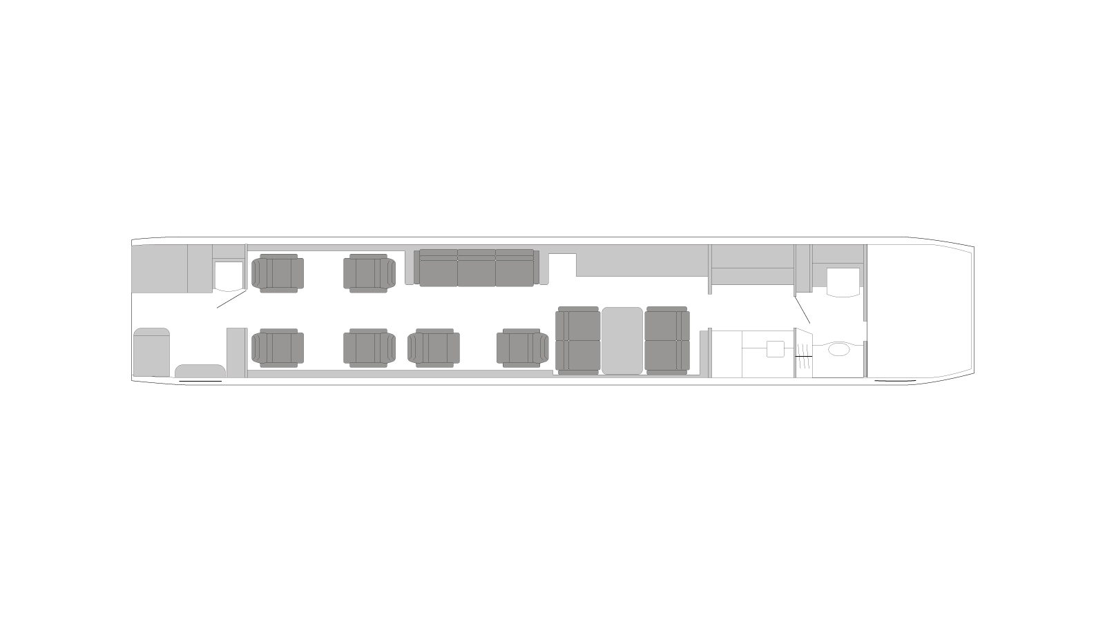 Gulfstream G450 cabin plan