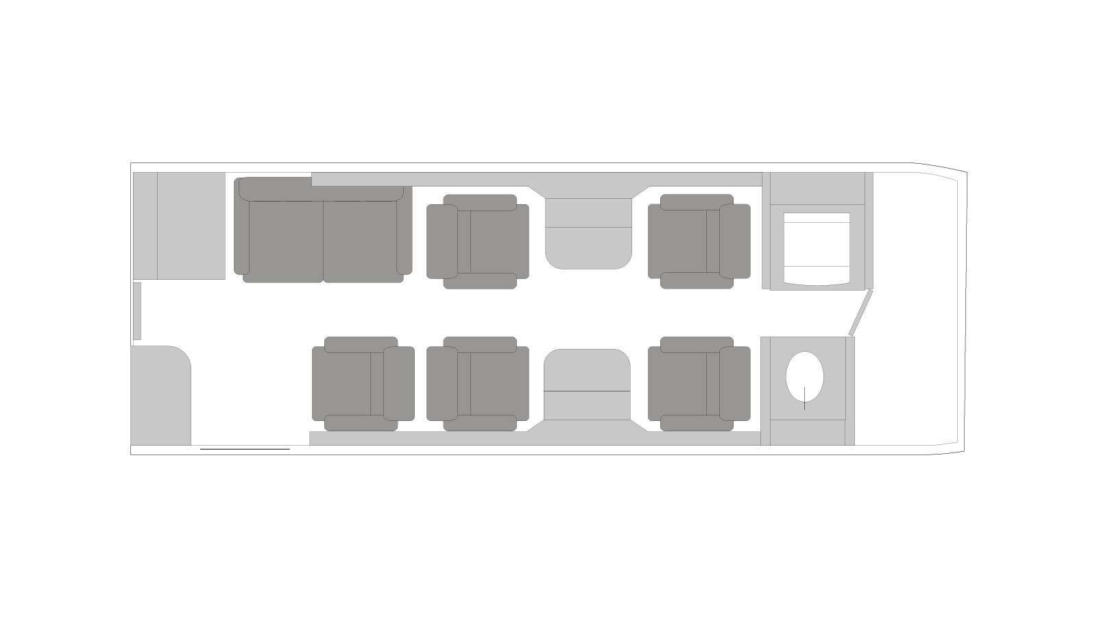 Learjet 60XR cabin plan