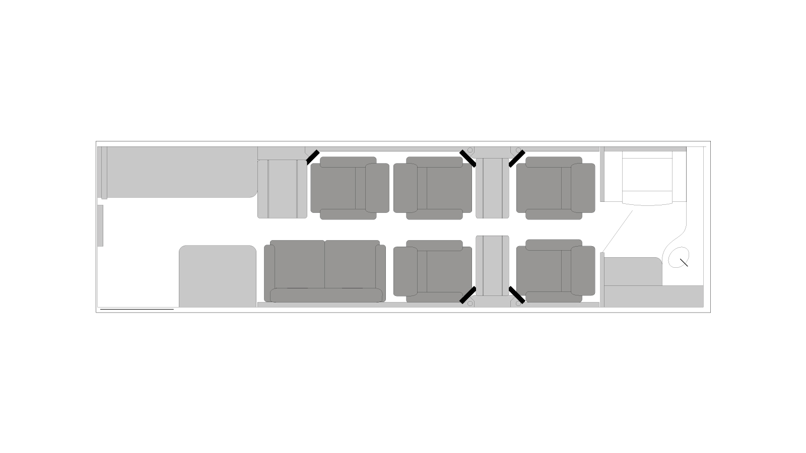 Gulfstream G150 cabin plan