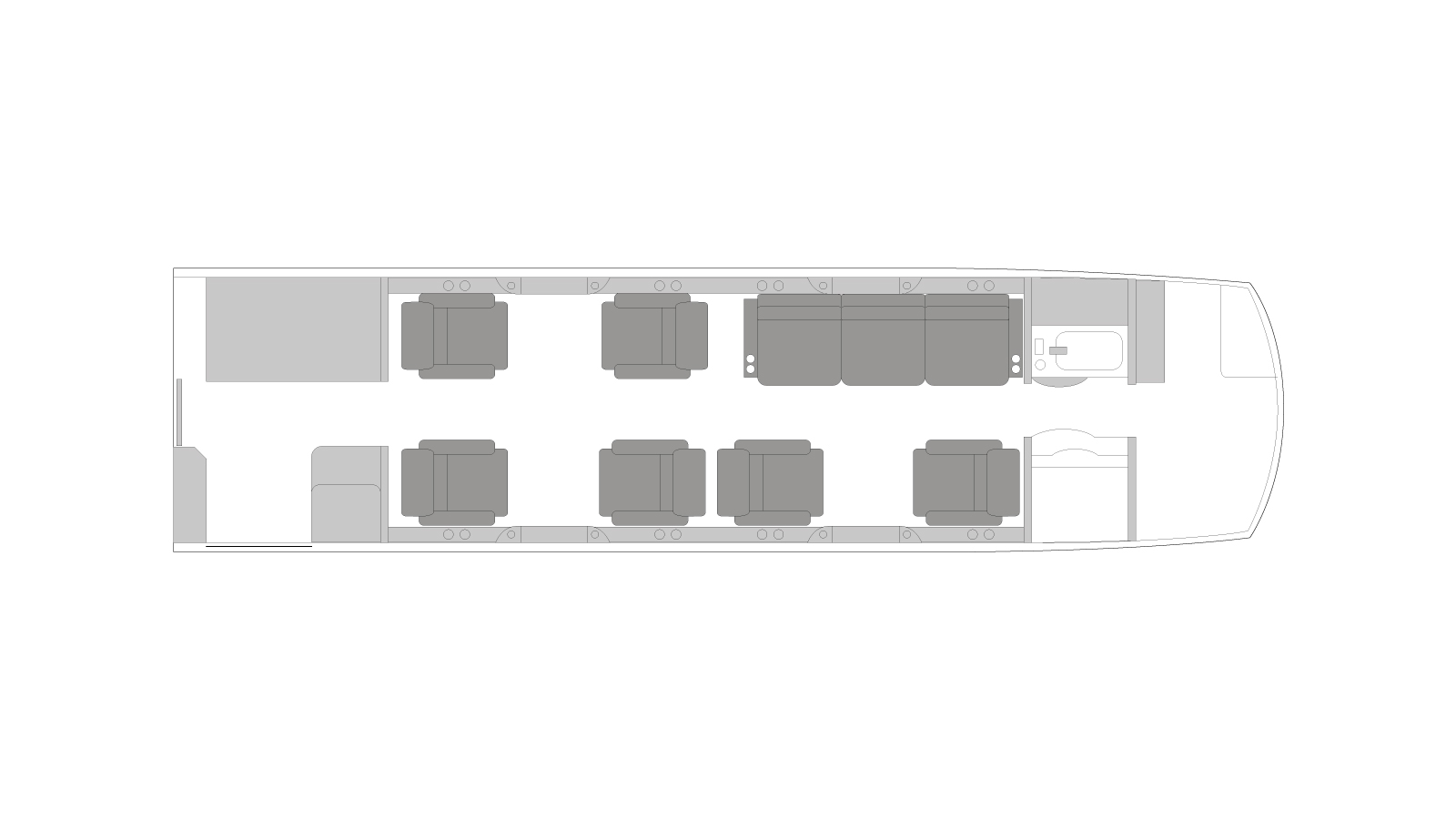 Hawker 1000 cabin plan