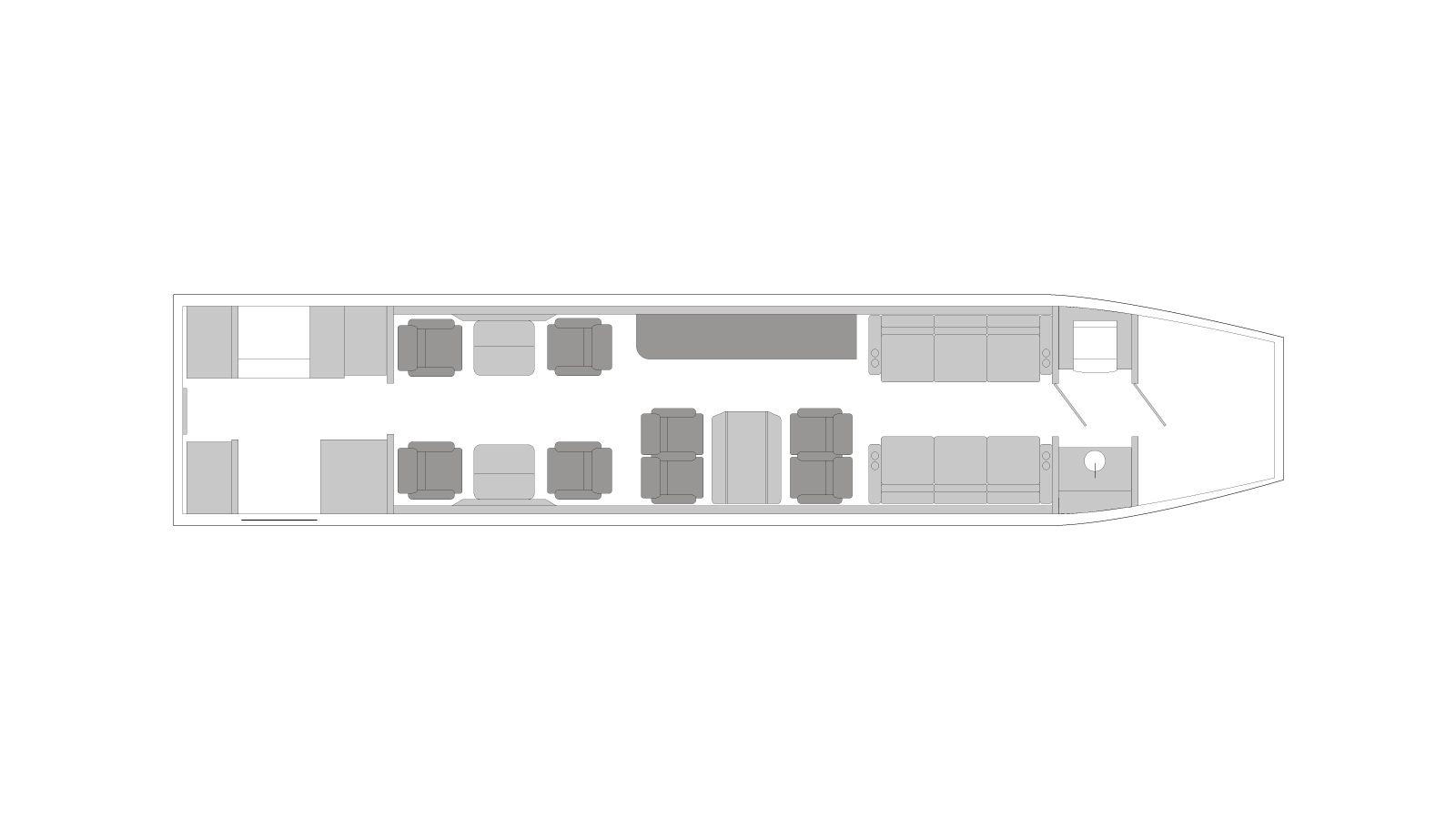 Falcon 900 series cabin plan