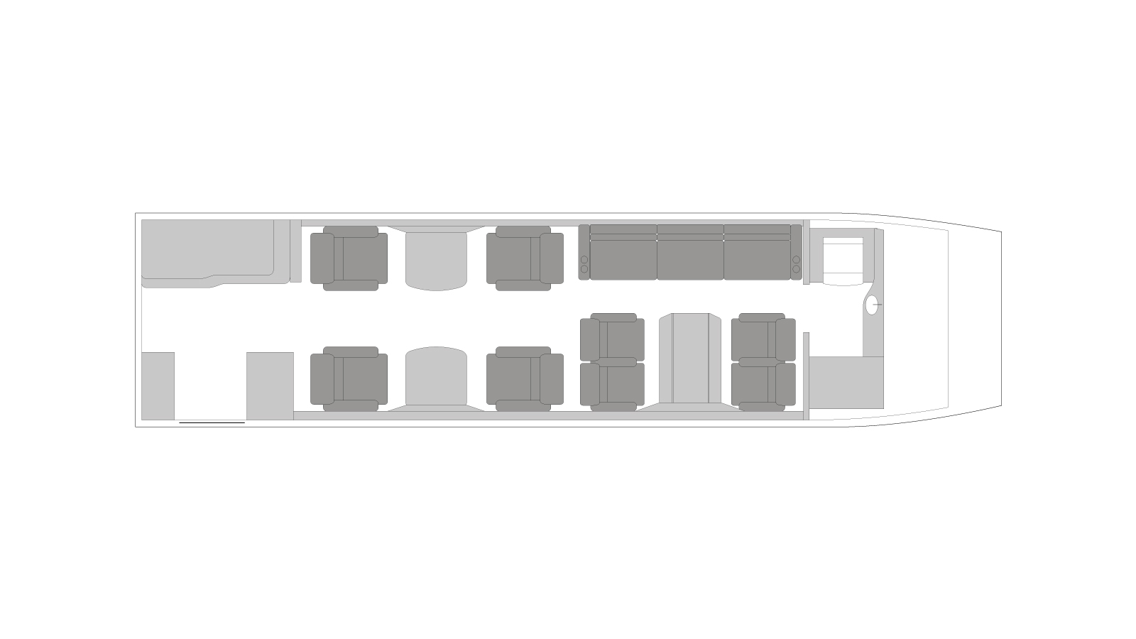 Gulfstream G280/200 cabin plan