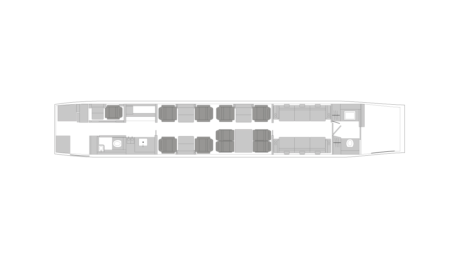 Gulfstream G650ER/650 cabin plan
