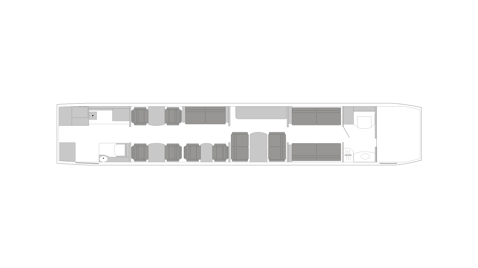 Gulfstream G550 cabin plan