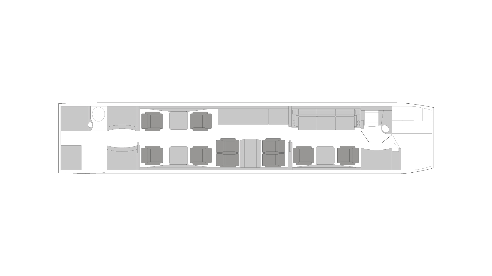 Global 5000 cabin plan